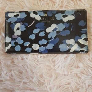 Kate Spade Black and Blue Floral Wallet